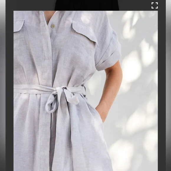 MILOOK Women’s Tina Dress  Size M 100% Linen. - Picture 3 of 17